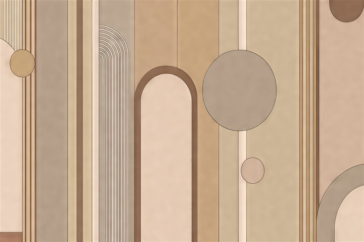 Fototapeta geometryczna elegancja w beżowych łukach