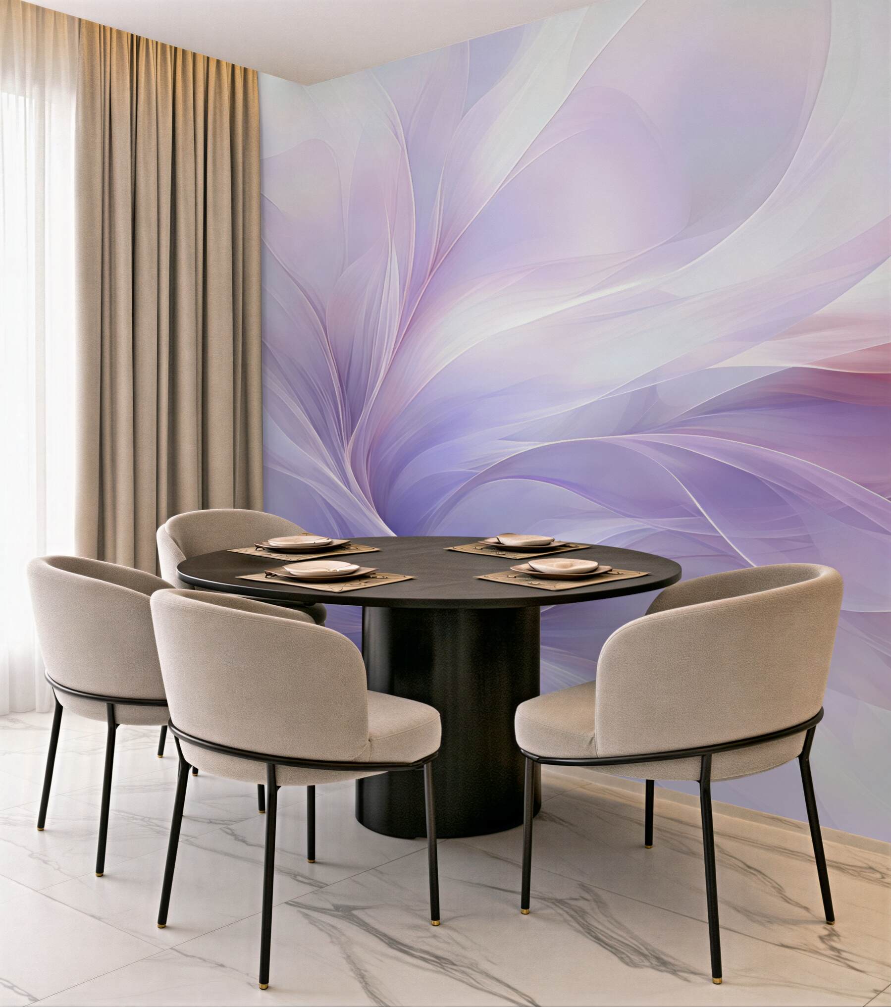 Fototapeta pastelowy taniec jedwabnych fal