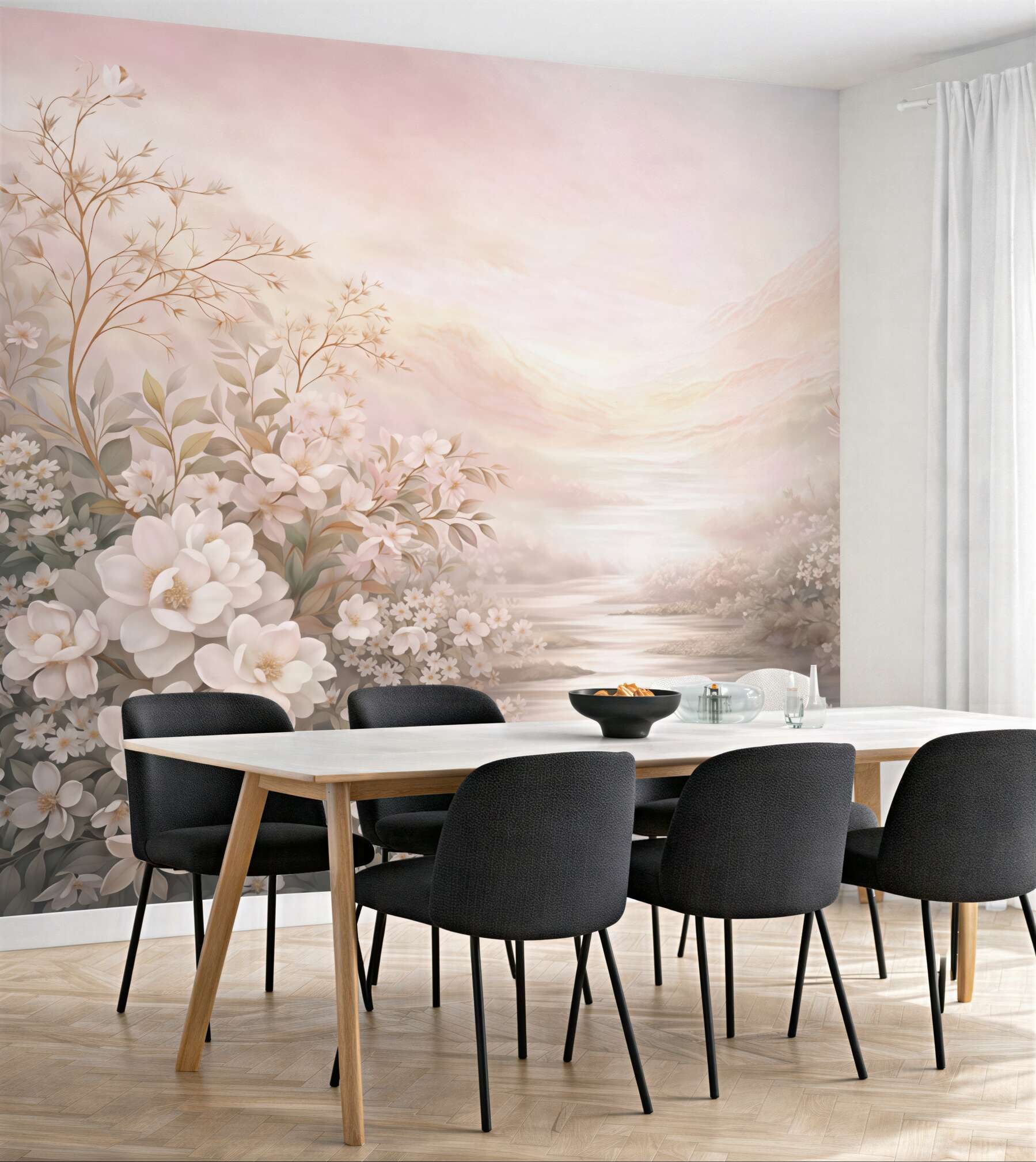 Fototapeta pastelowa dolina kwiatów