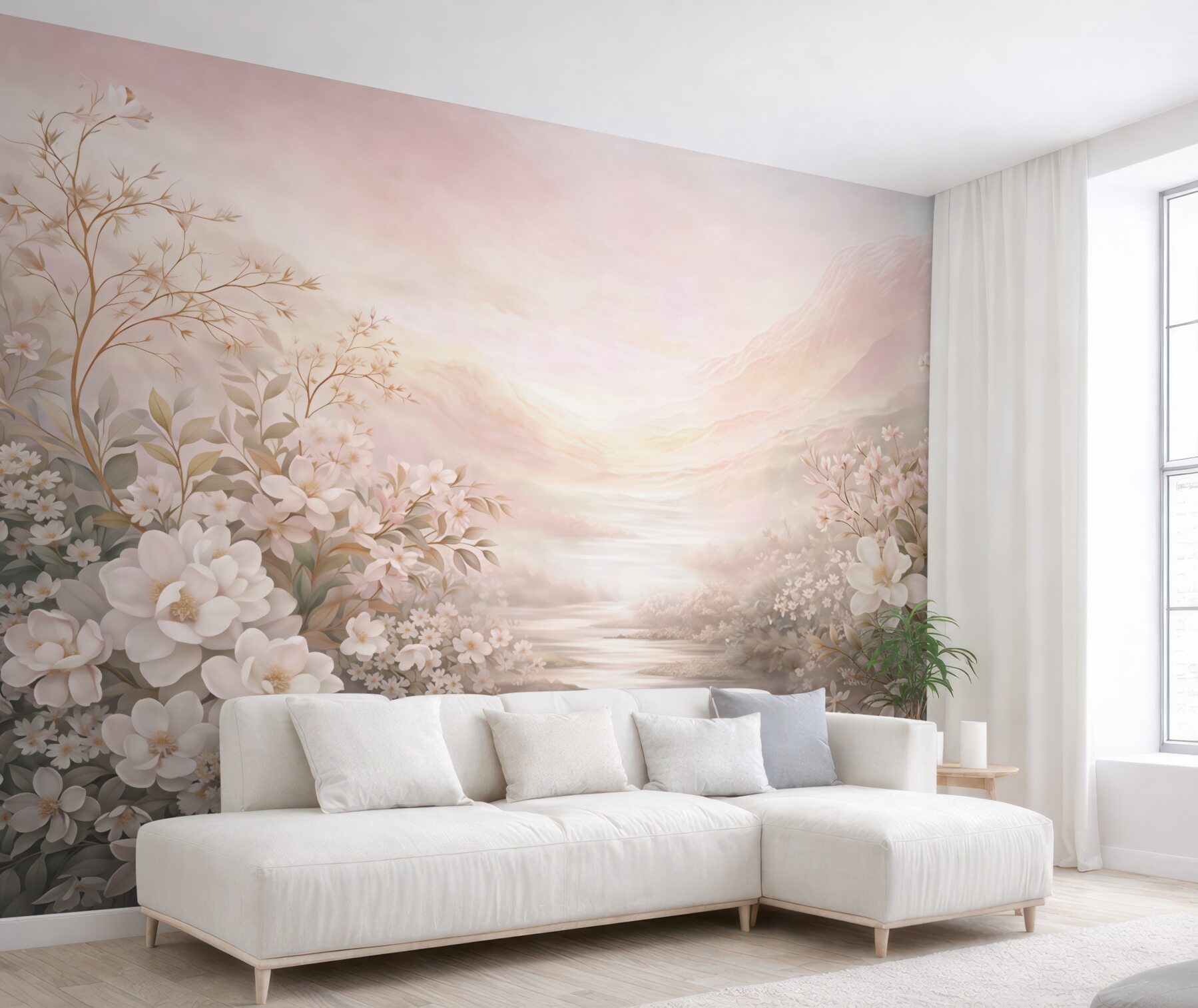 Fototapeta pastelowa dolina kwiatów