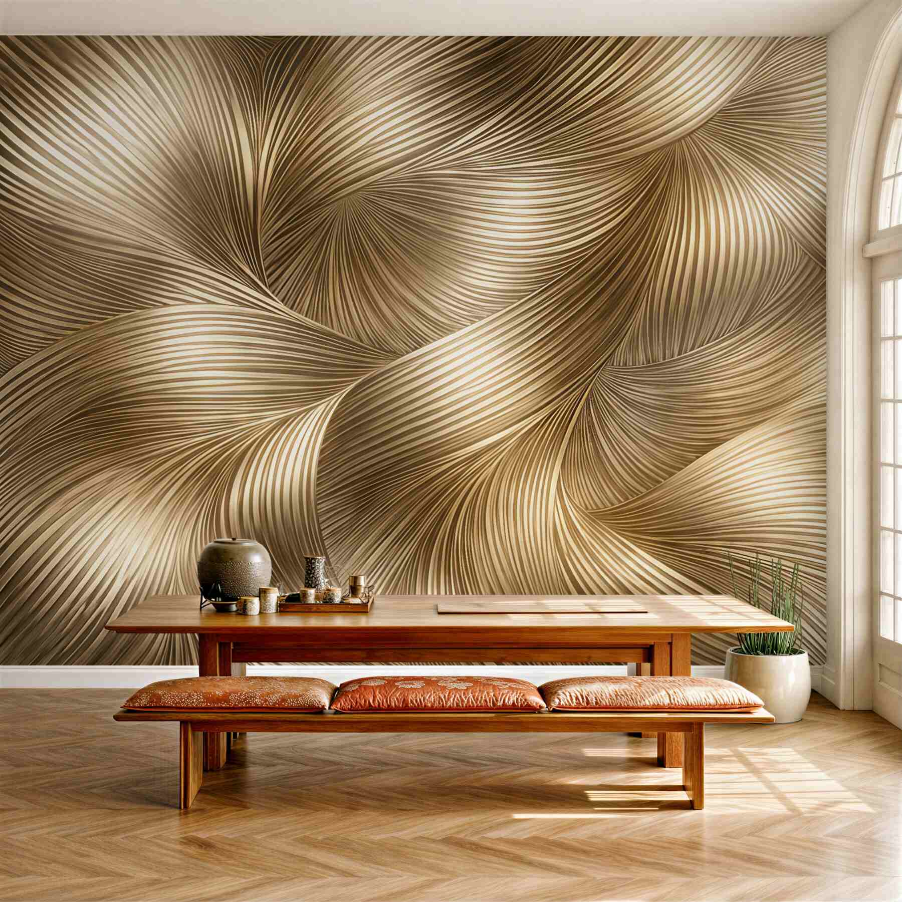 Fototapeta złote fale elegancji