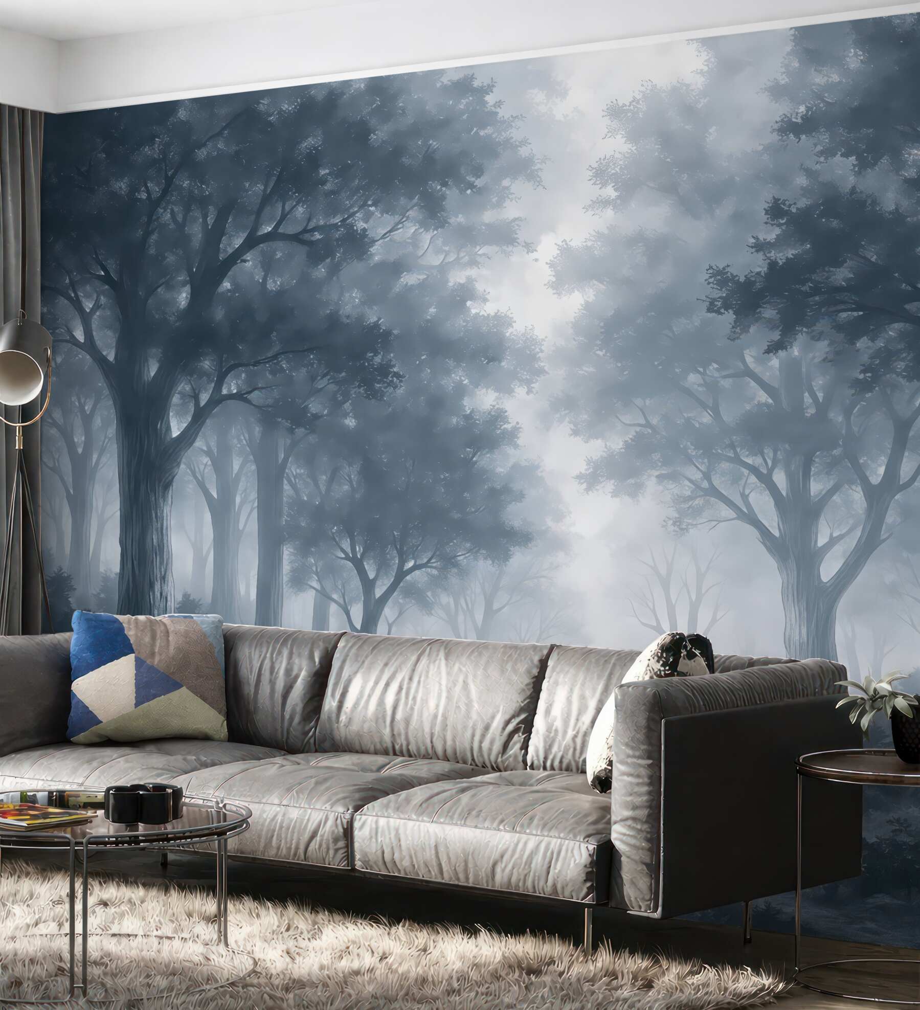 Fototapeta mglisty leśny przesmyk