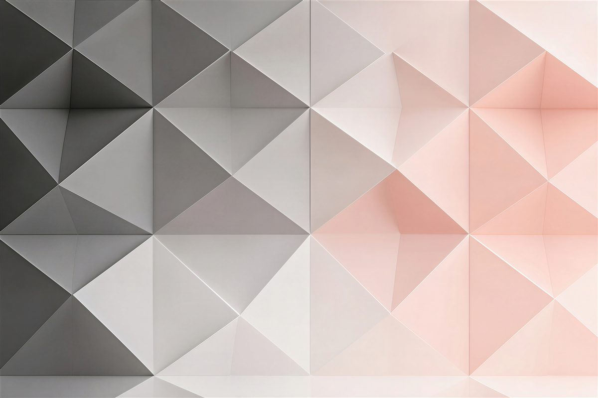 Fototapeta geometryczne trójkąty 3D szaro różowe nowoczesne