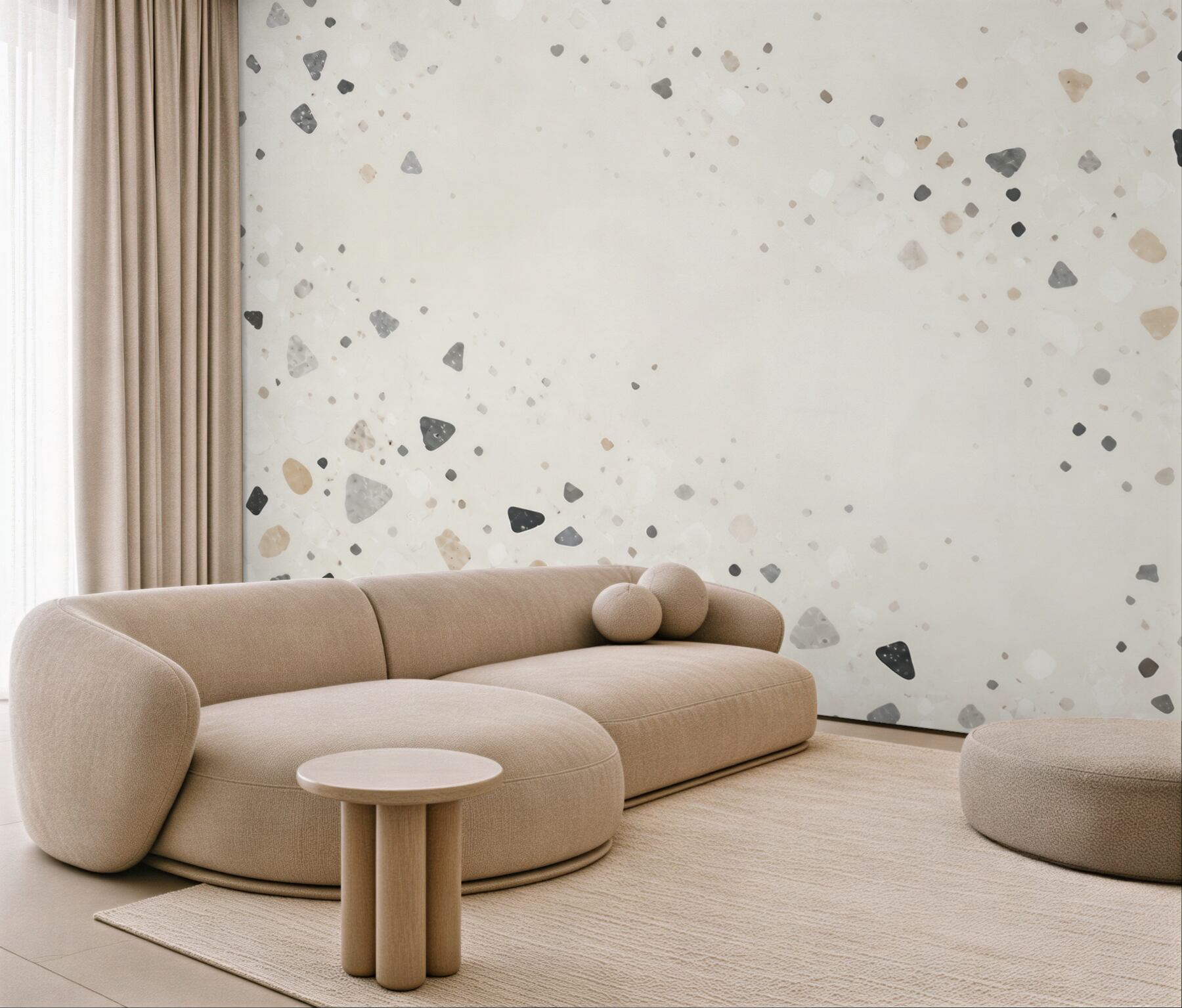 Fototapeta terrazzo jasne beżowo szare w minimalistycznym stylu