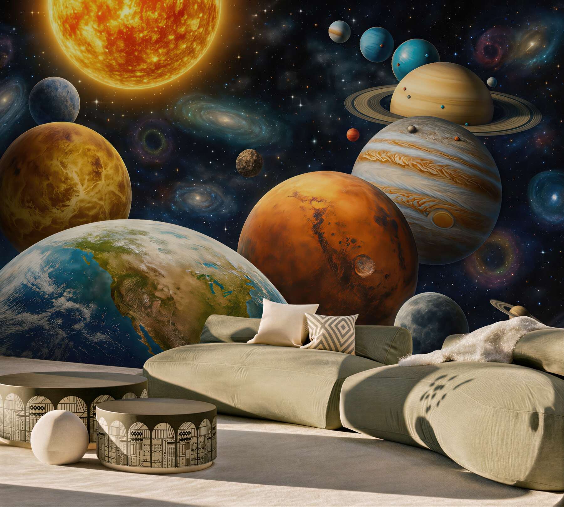 Fototapeta kosmiczny układ planet i gwiazd