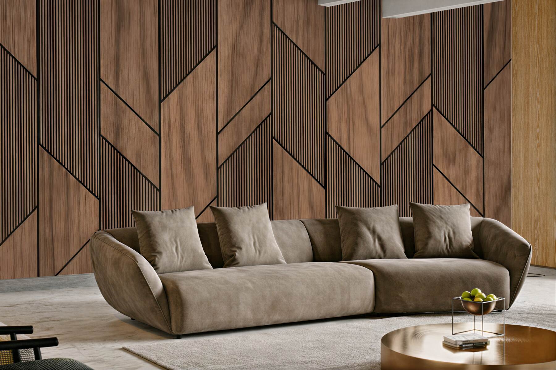 Fototapeta geometryczne drewniane panele nowoczesne