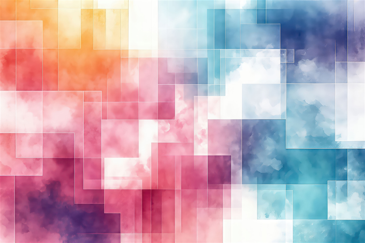 Fototapeta kolorowa abstrakcja z geometryczną mgiełką