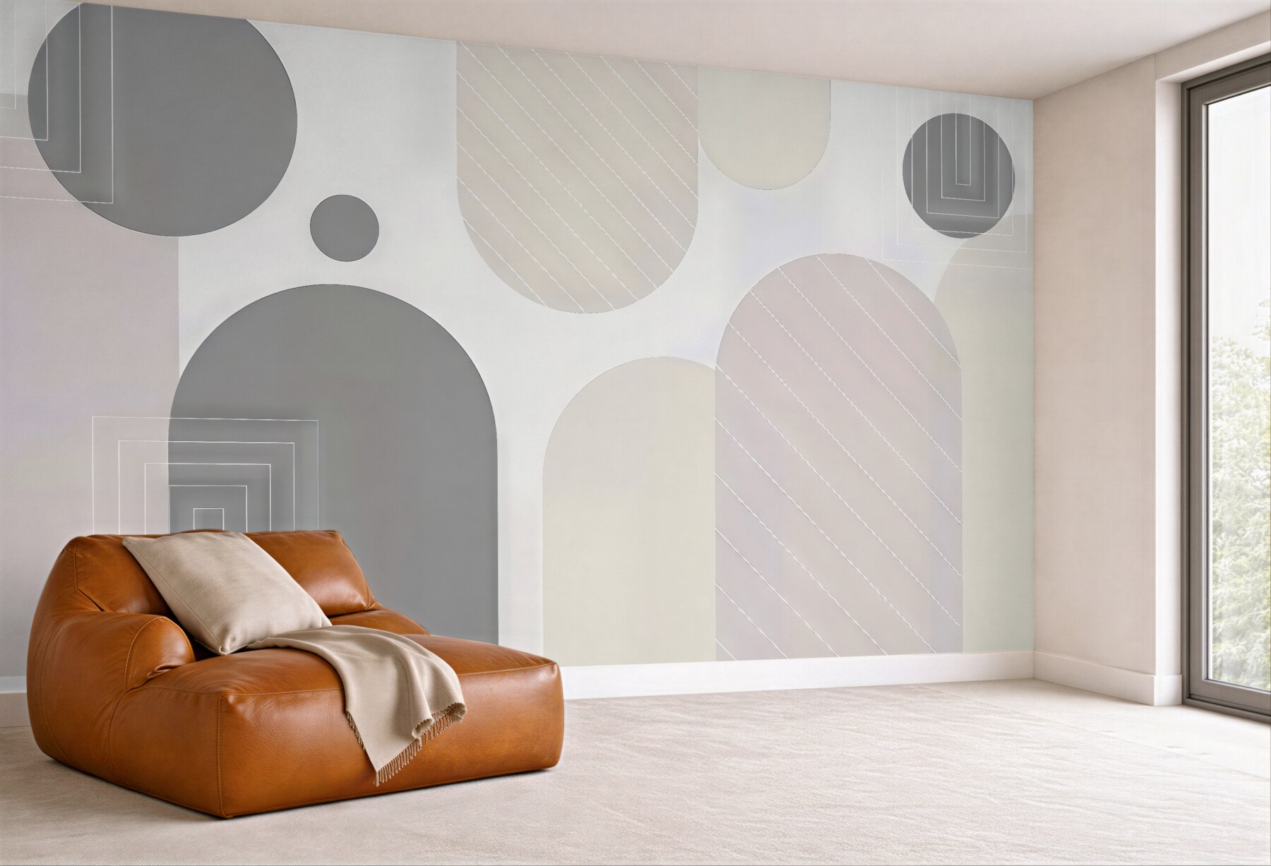 Fototapeta geometryczna harmonia w pastelowym minimalizmie