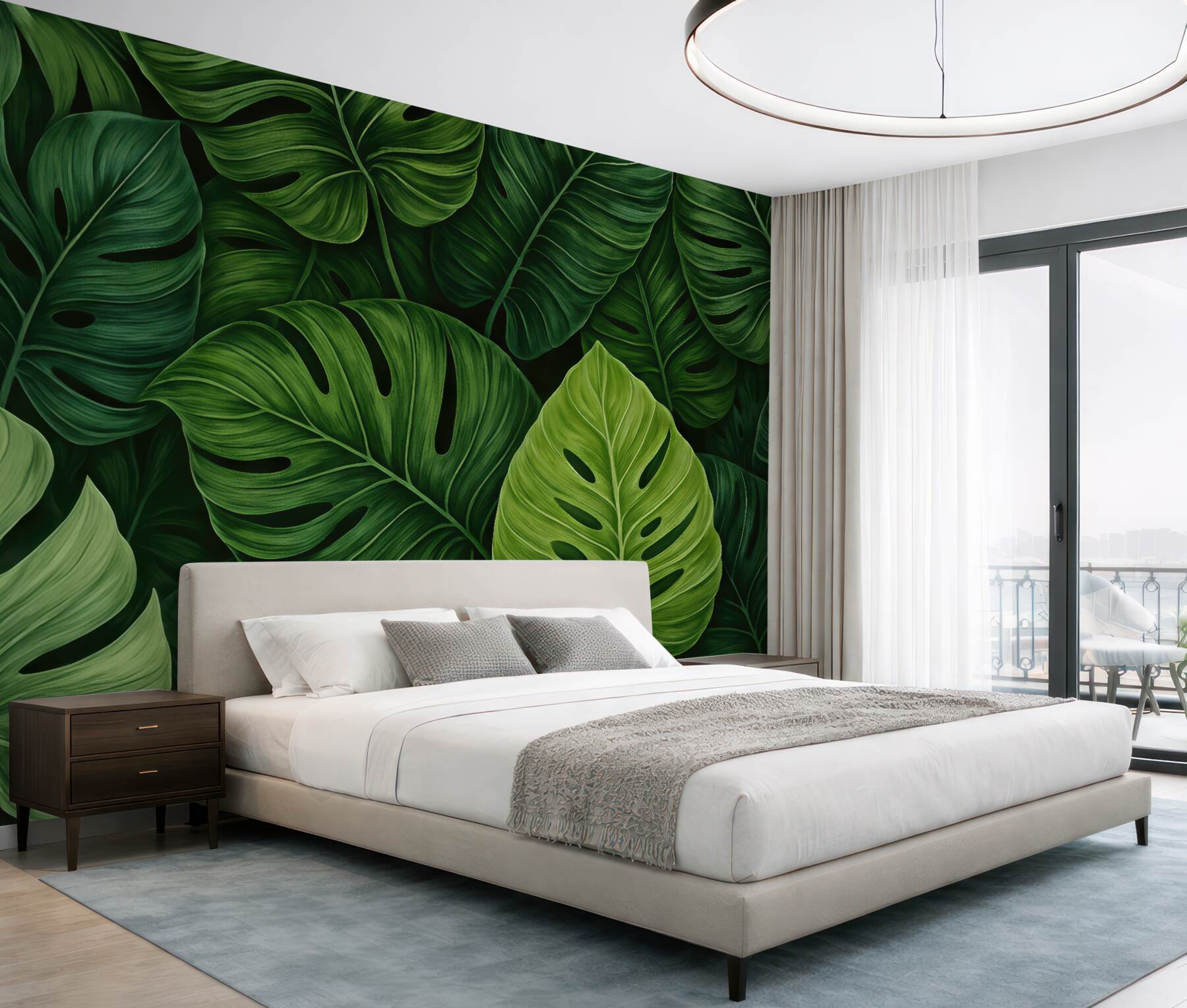 Fototapeta zielona monstera tropikalna głębia