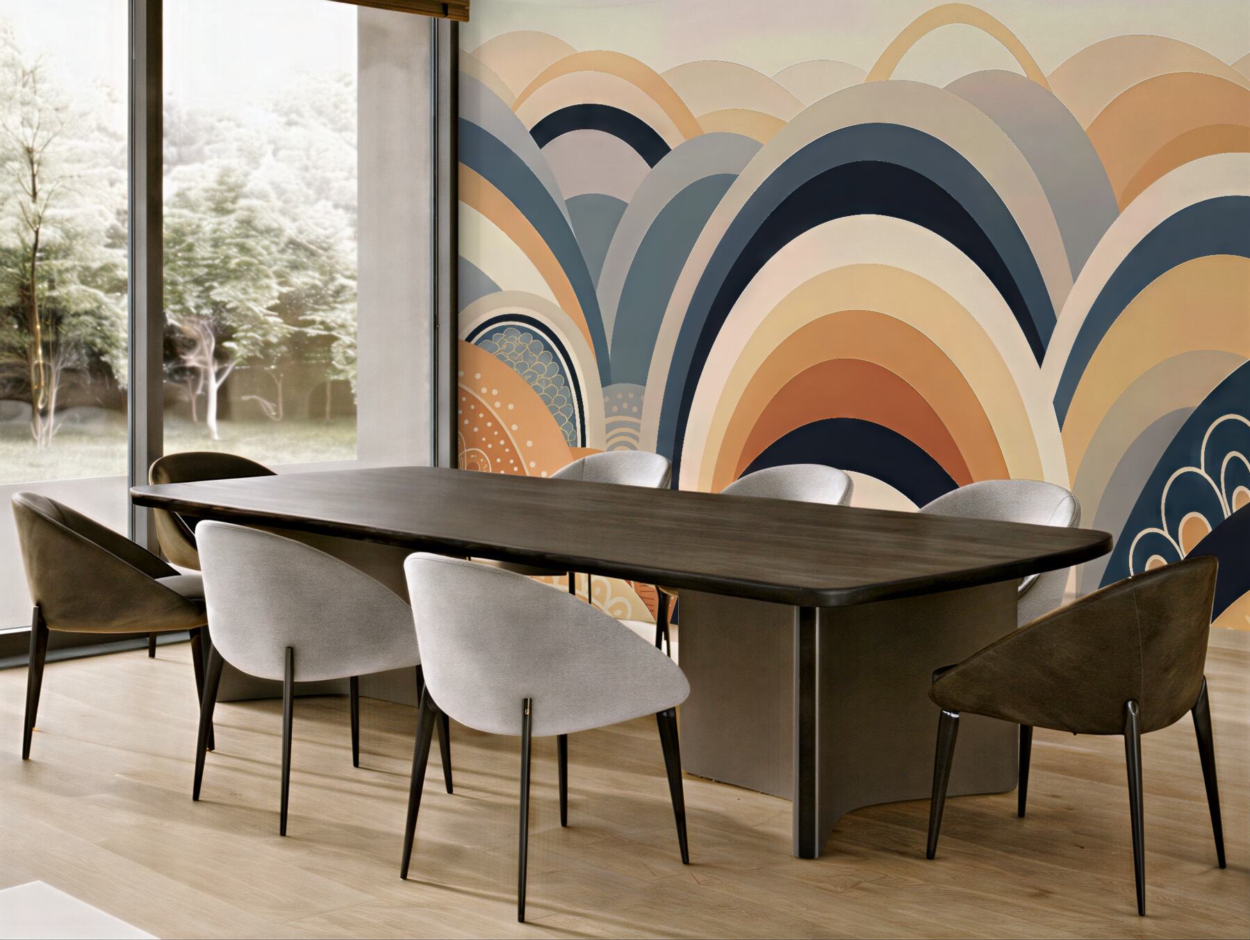 Fototapeta art déco łuki w ciepłych tonach