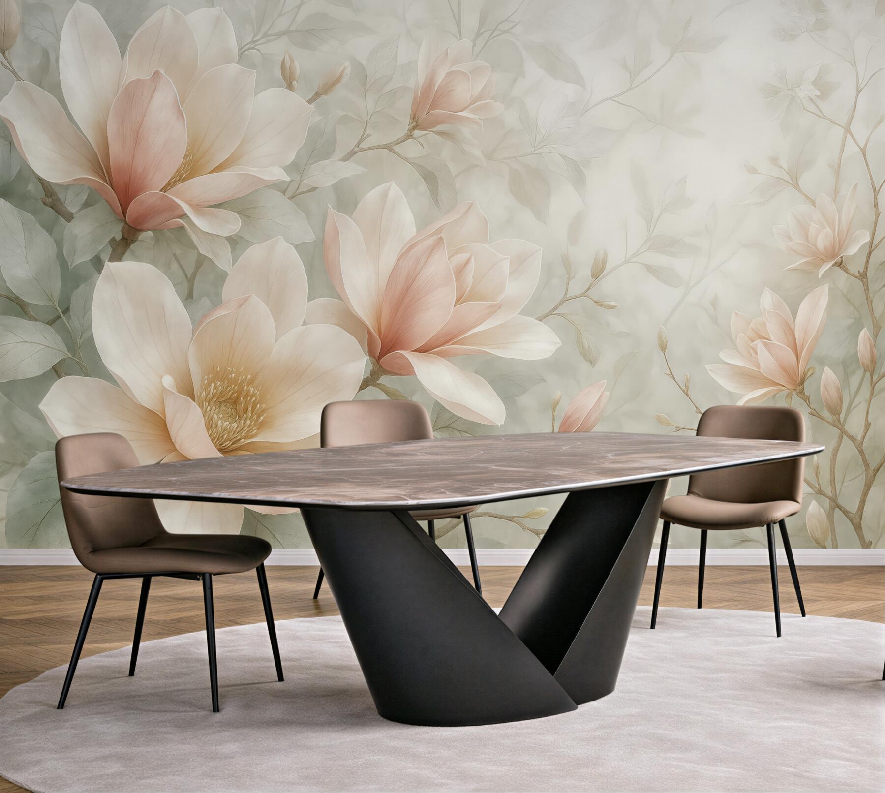 Fototapeta delikatne magnolie w pastelowej mgiełce