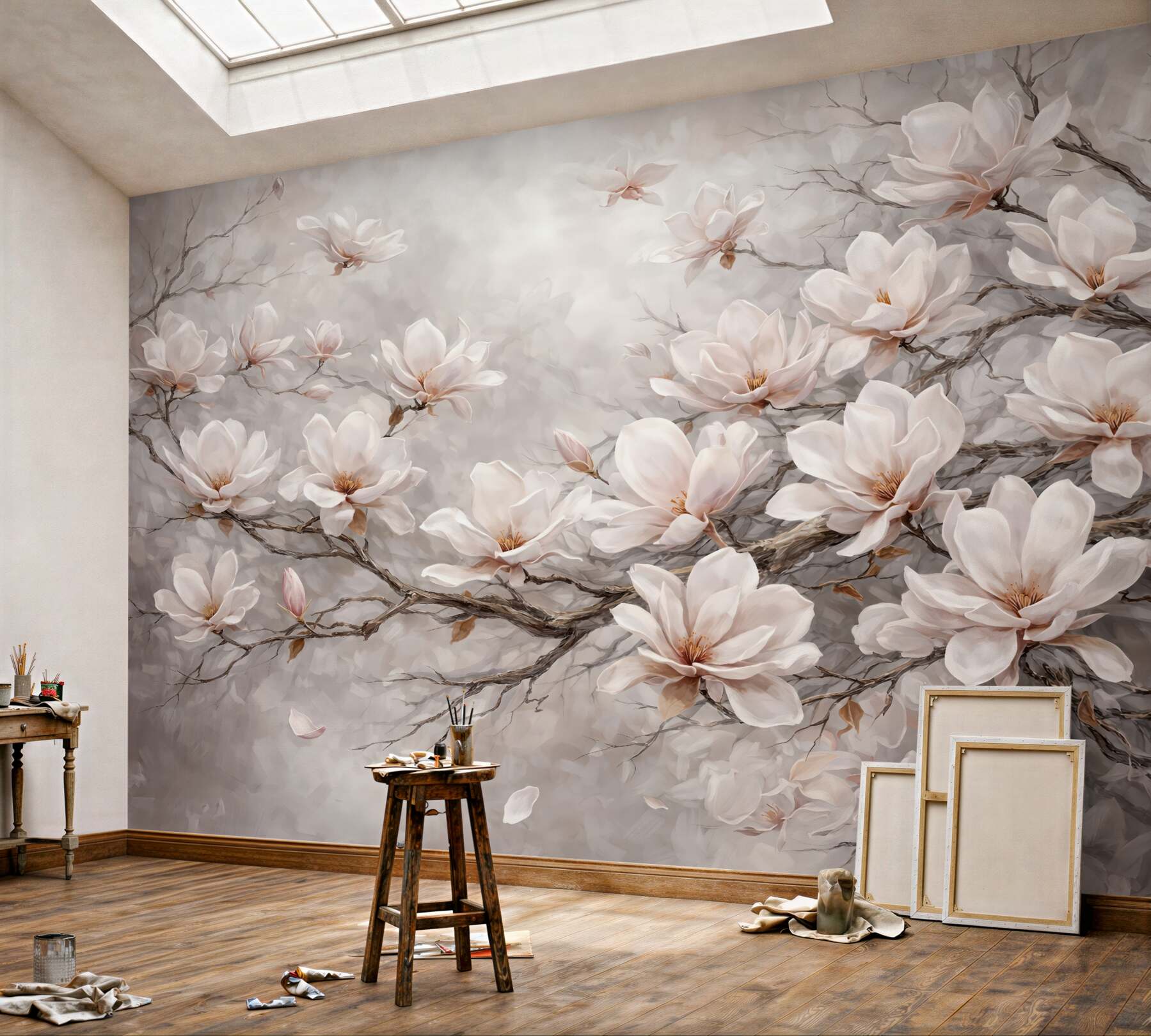 Fototapeta subtelne magnolie na gałęziach