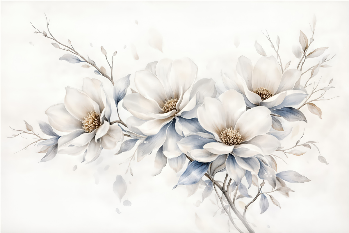 Fototapeta delikatne magnolie w jasnym rozkwicie
