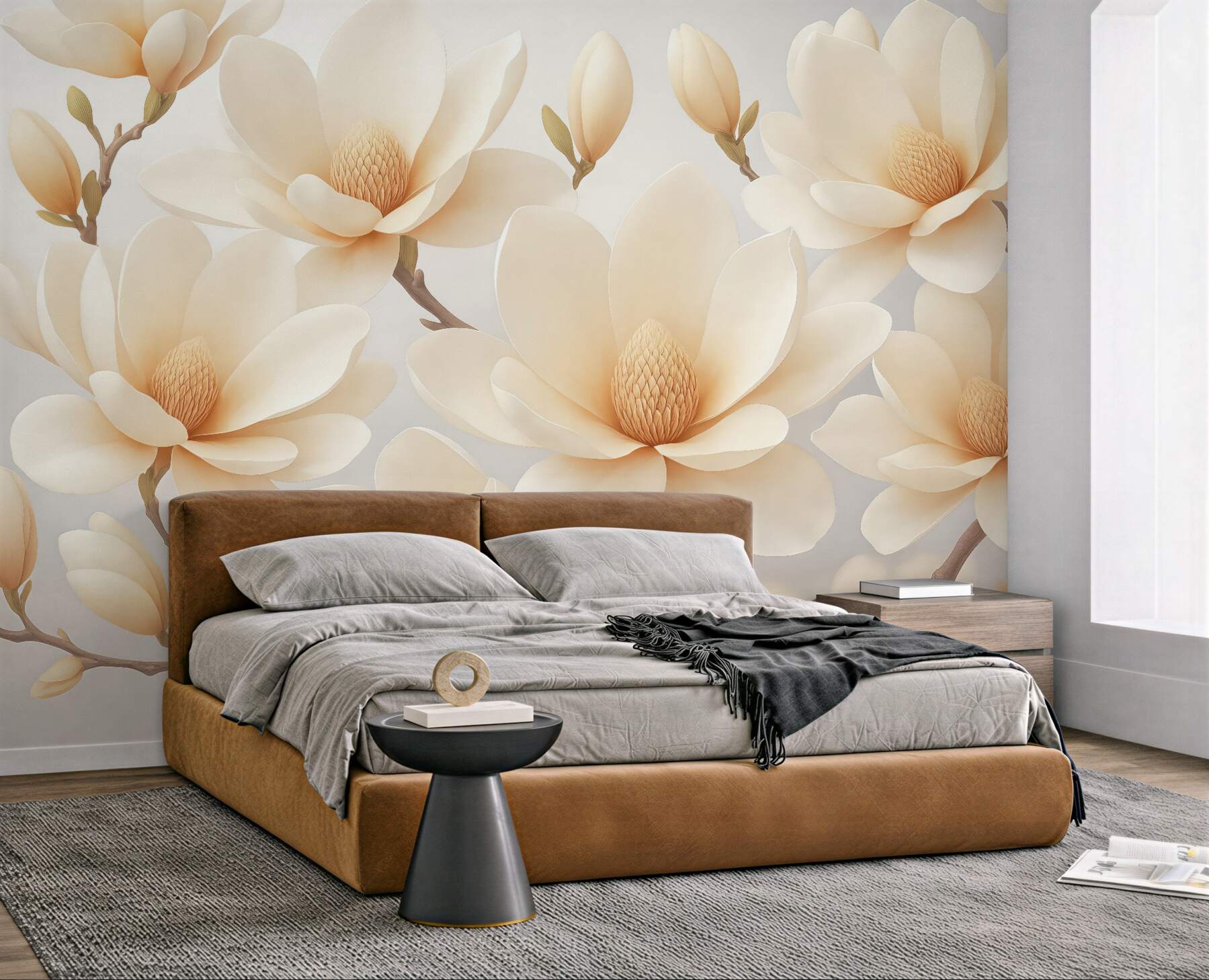 Fototapeta kremowe magnolie w subtelnej elegancji
