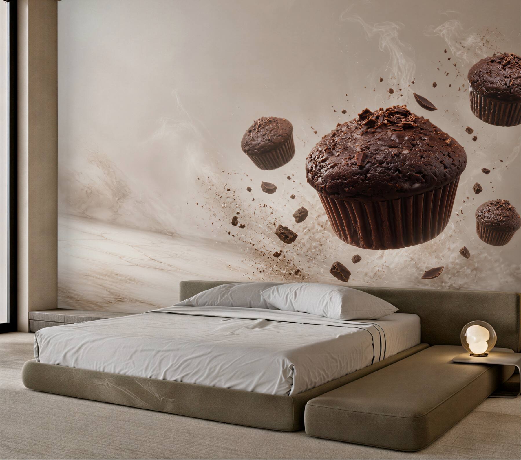 Fototapeta czekoladowe muffiny dynamiczne do kuchni lub kawiarni