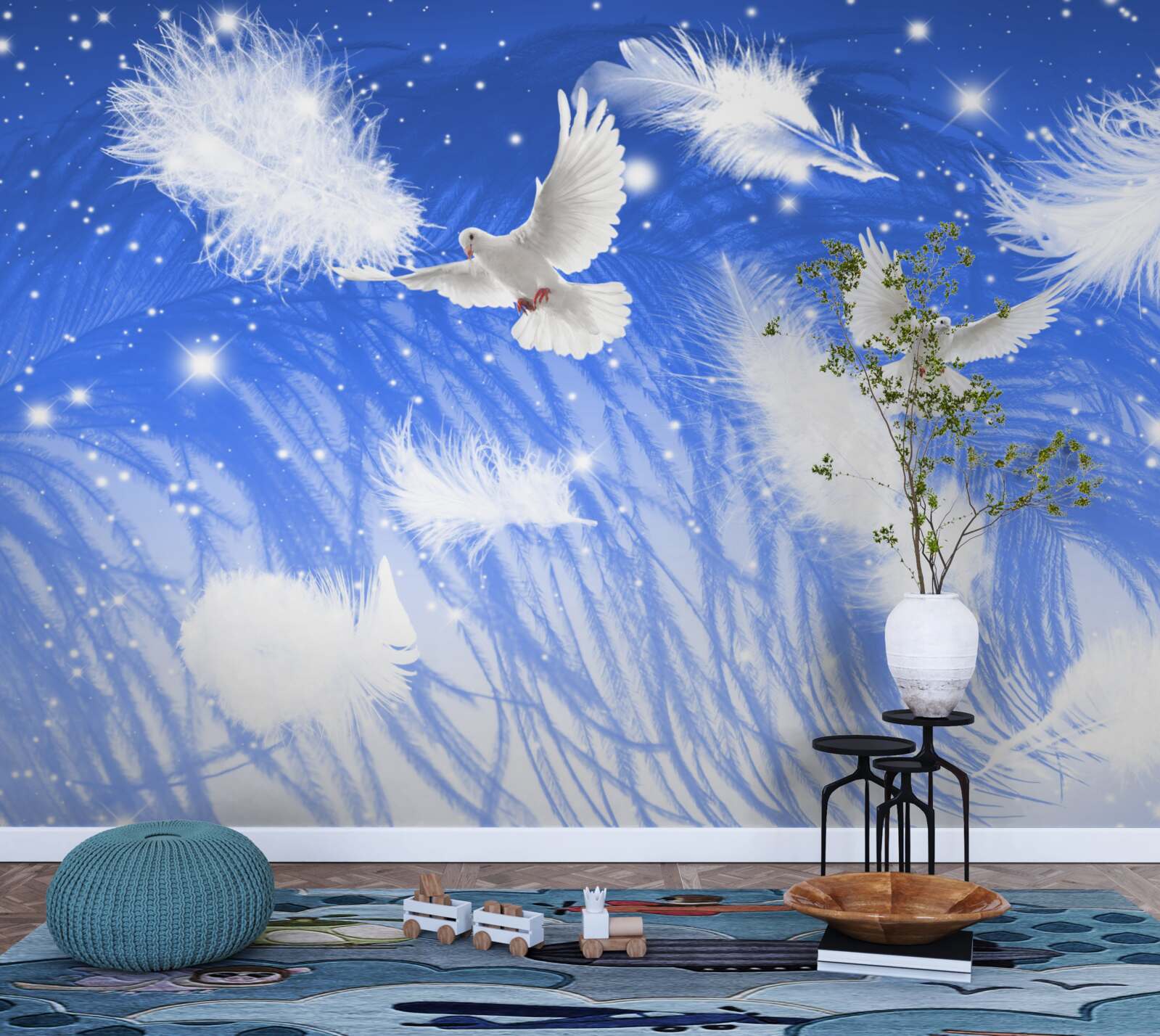 Fototapeta poruszanie się w atmosferze jasnych ptaków i ich upierzenia