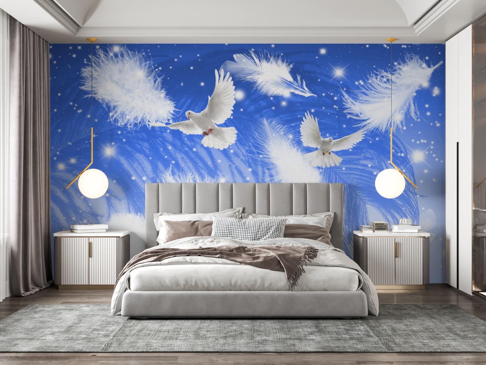 Fototapeta poruszanie się w atmosferze jasnych ptaków i ich upierzenia