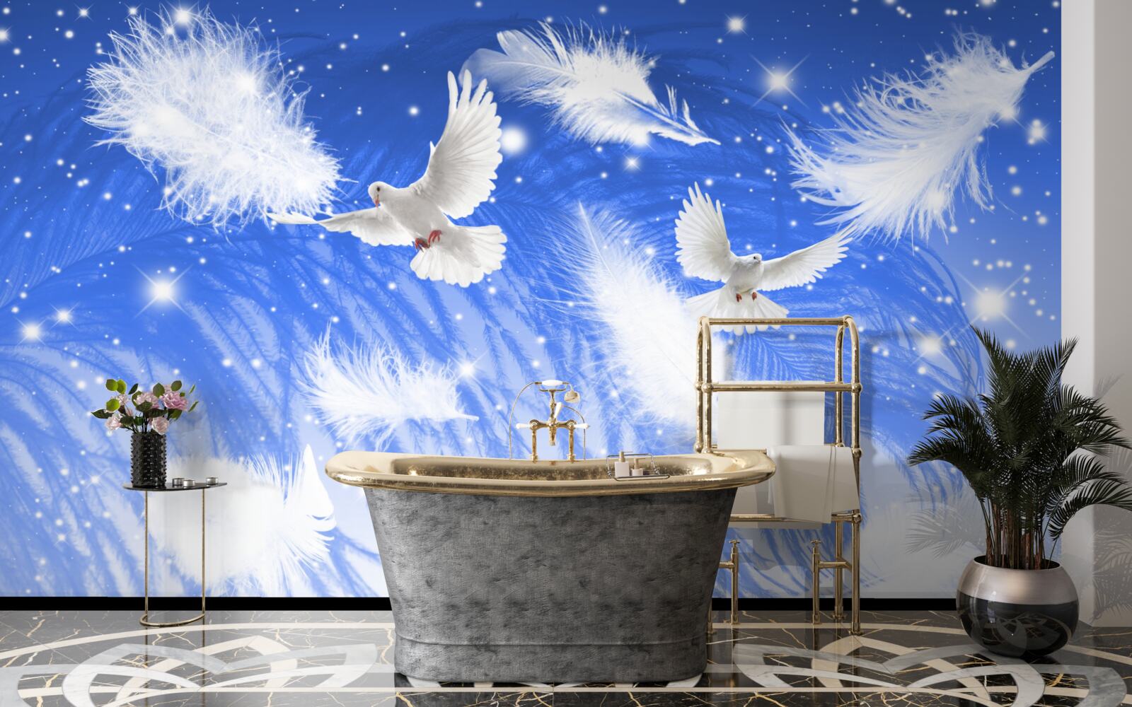 Fototapeta poruszanie się w atmosferze jasnych ptaków i ich upierzenia