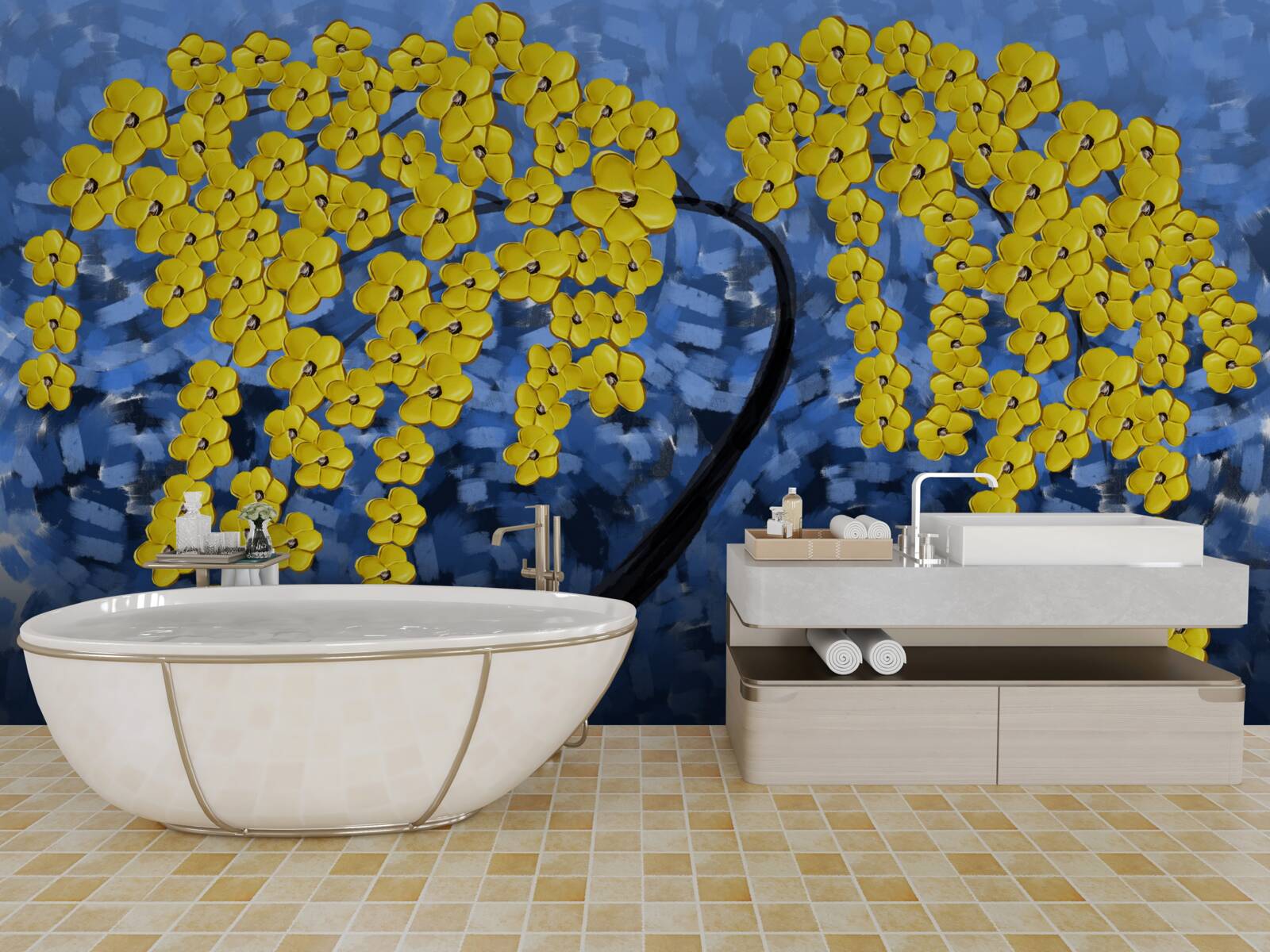 Fototapeta drzewo pod jesienną burzą