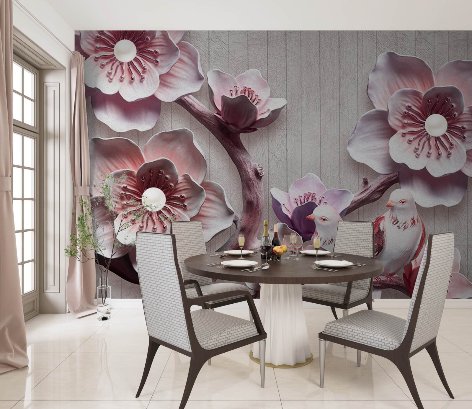 Fototapeta miękkie różowe pąki wiśni