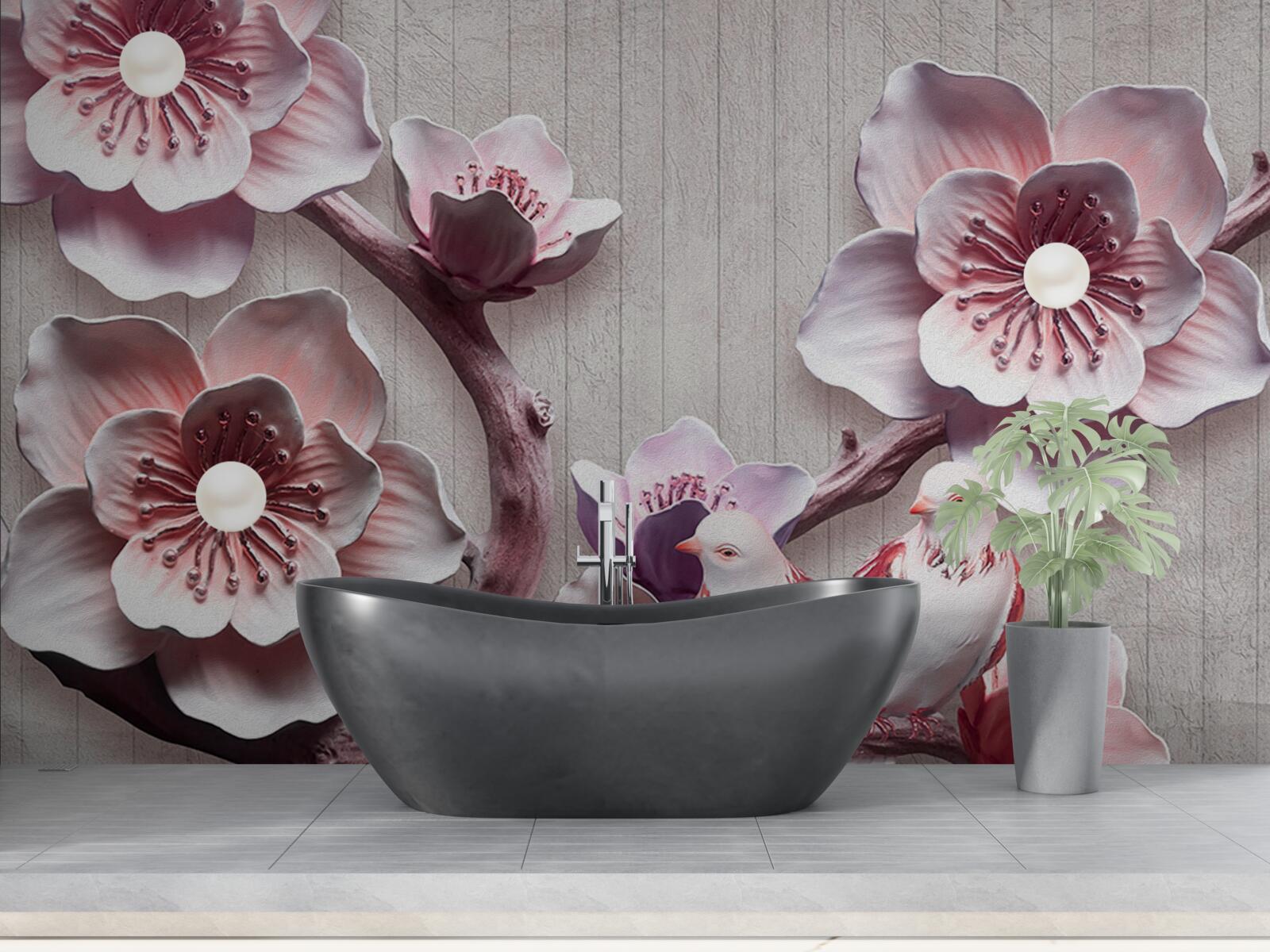 Fototapeta miękkie różowe pąki wiśni