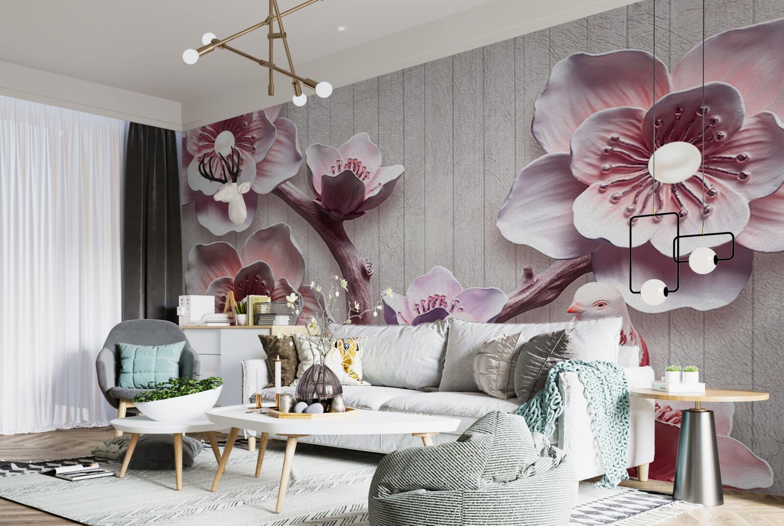 Fototapeta miękkie różowe pąki wiśni