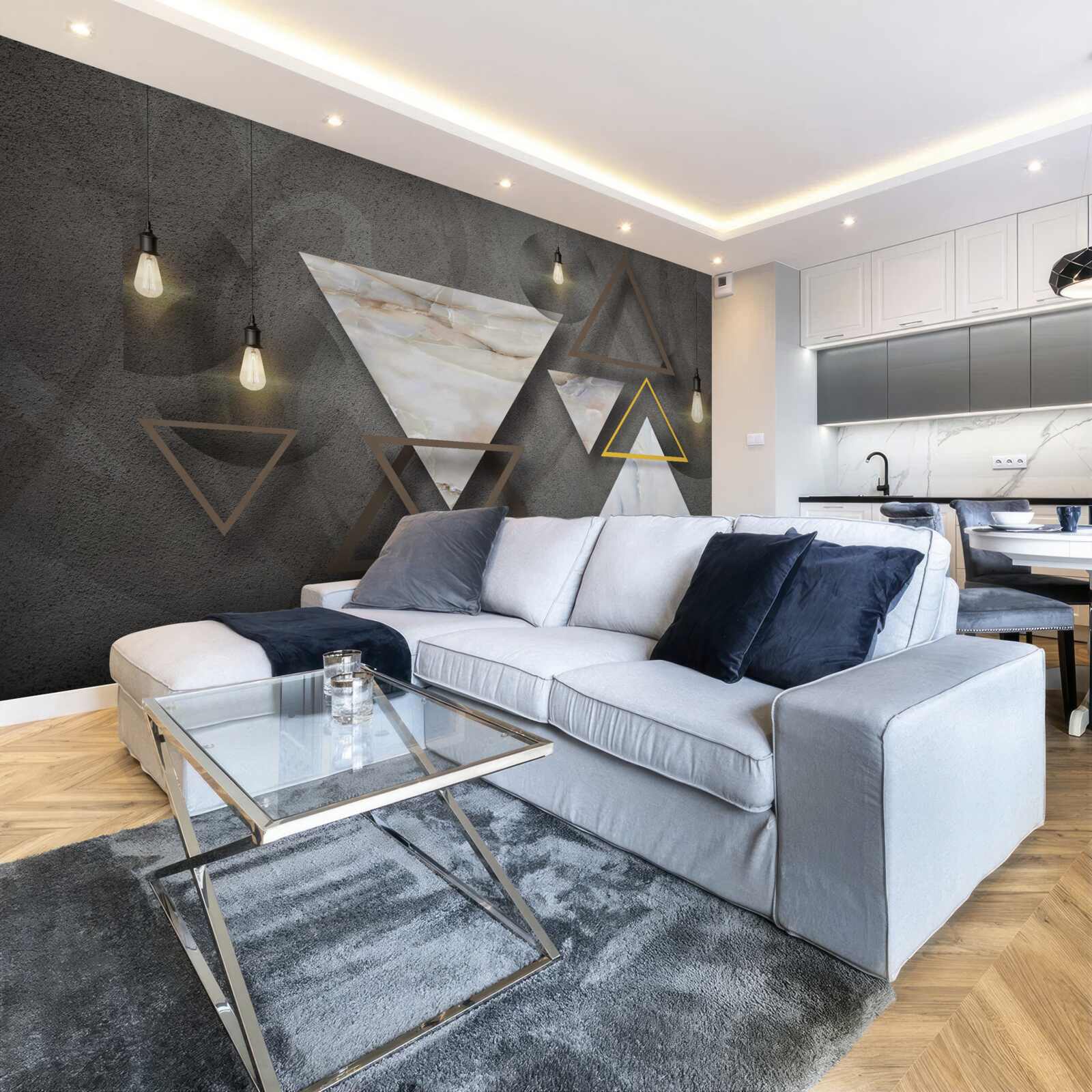 Fototapeta trójkąty wśród żarówek