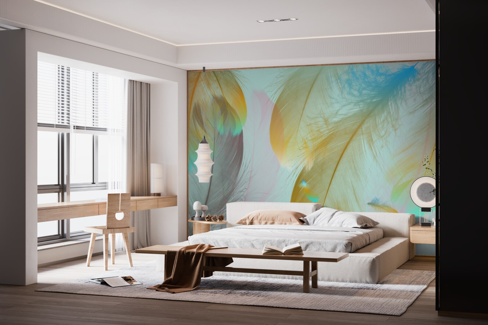 Fototapeta latające miękkie pióra