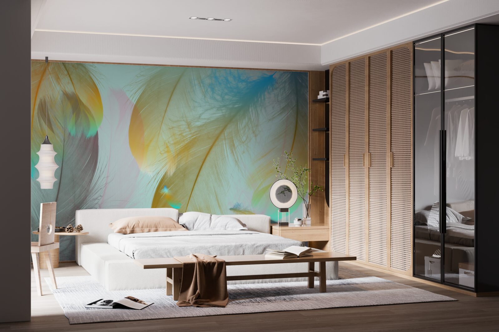 Fototapeta latające miękkie pióra