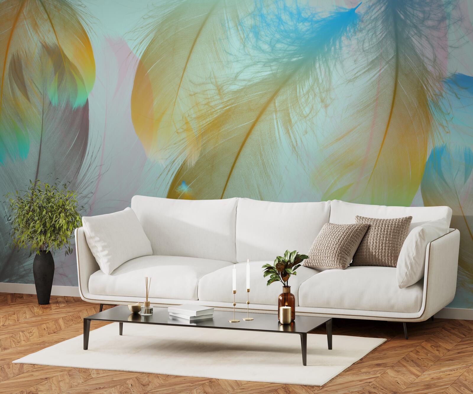 Fototapeta latające miękkie pióra