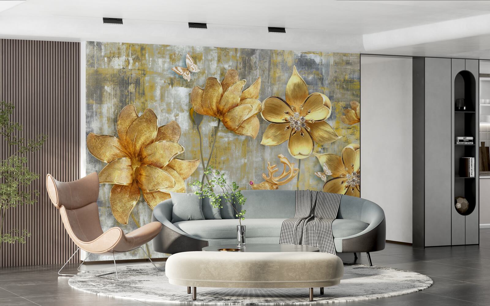 Fototapeta złote pąki otwierają się w postaci deszczu