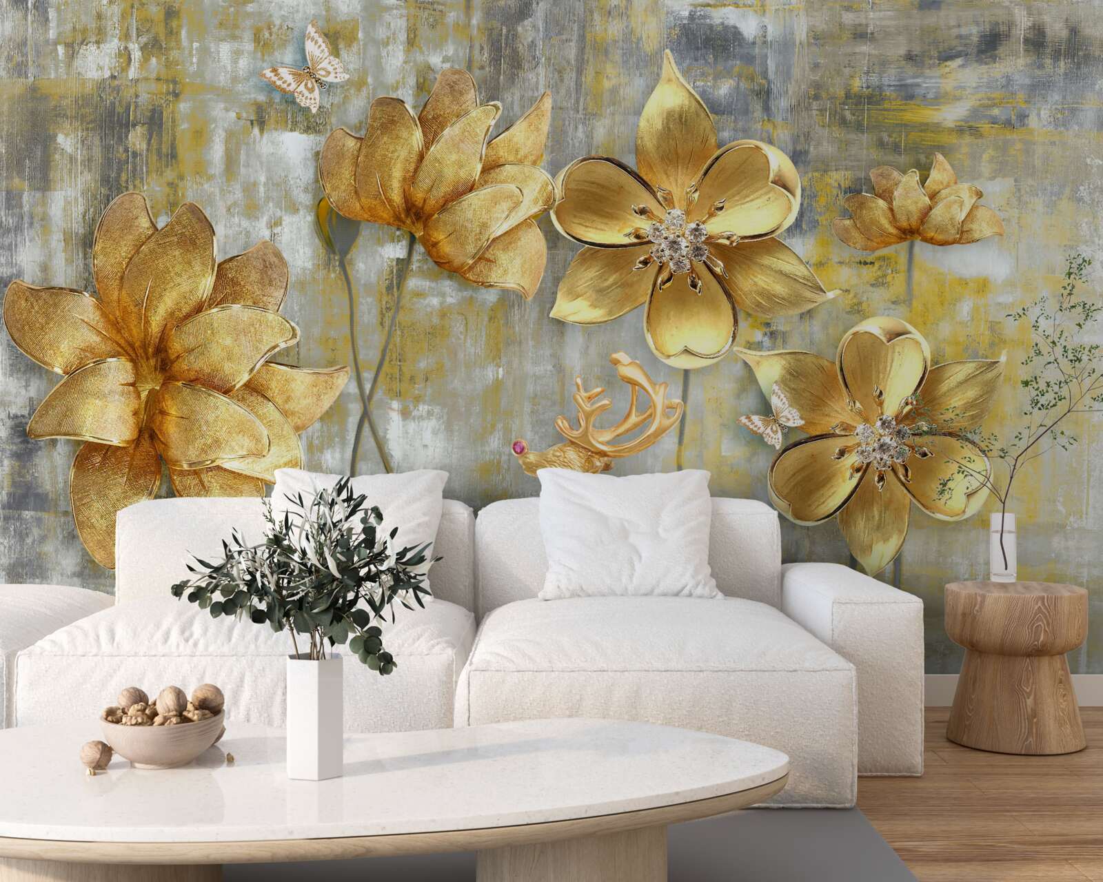 Fototapeta złote pąki otwierają się w postaci deszczu