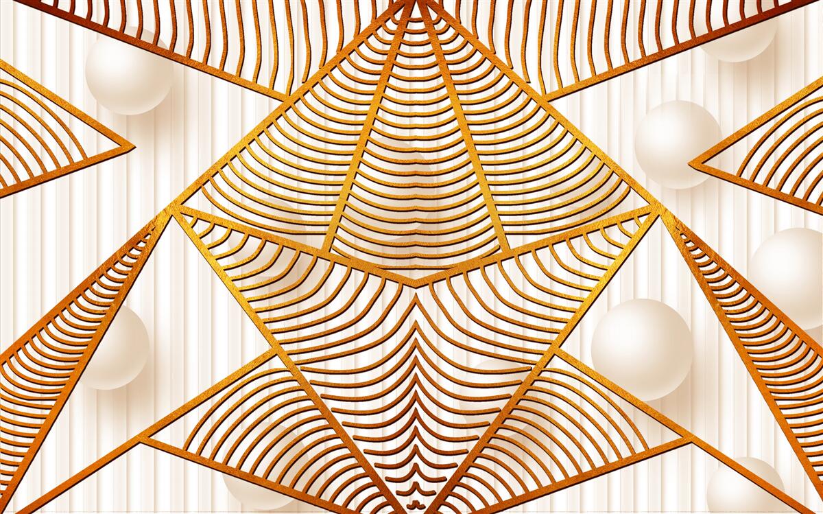 Fototapeta złoty wzór w stylu geometrycznym