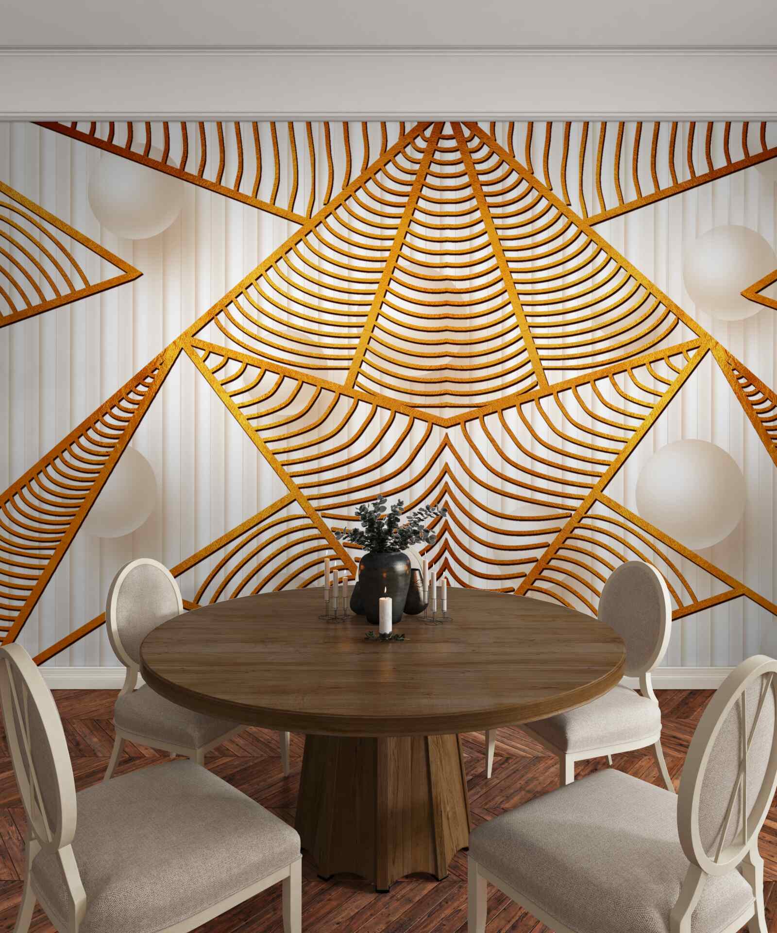 Fototapeta złoty wzór w stylu geometrycznym