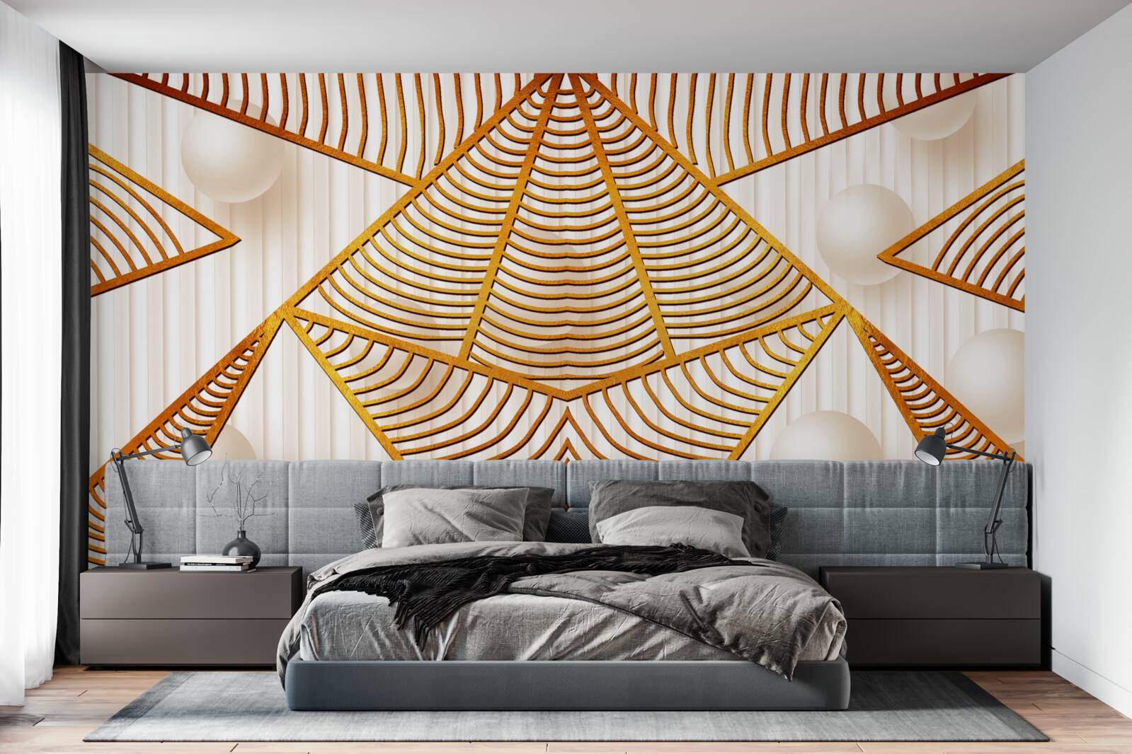 Fototapeta złoty wzór w stylu geometrycznym