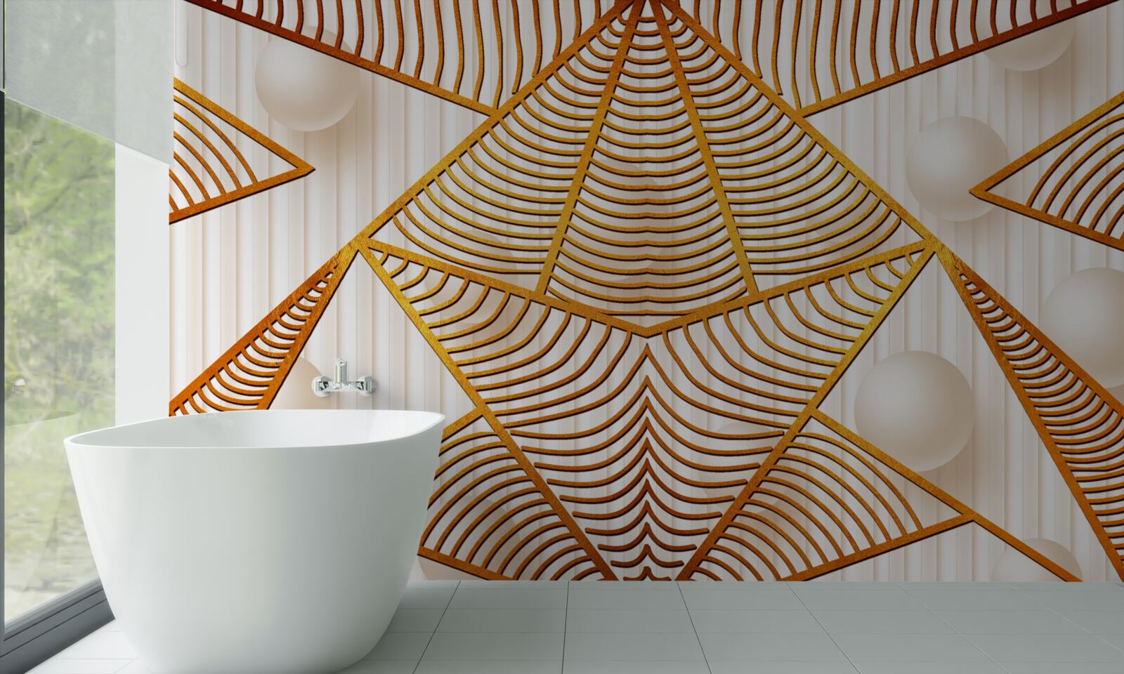 Fototapeta złoty wzór w stylu geometrycznym