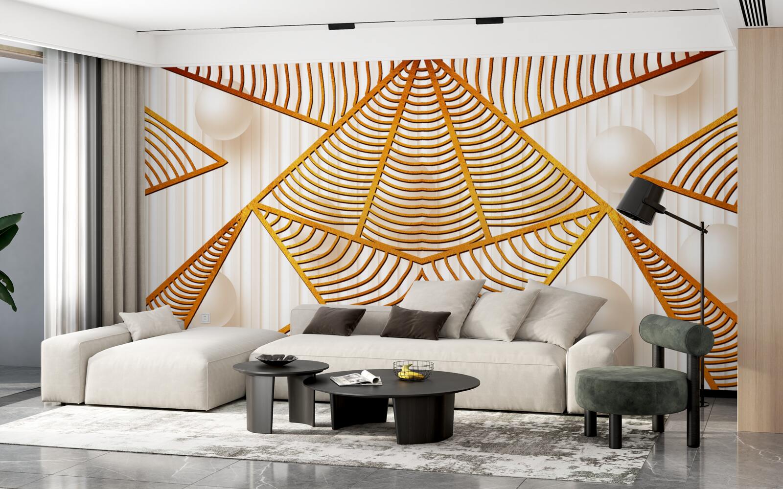 Fototapeta złoty wzór w stylu geometrycznym