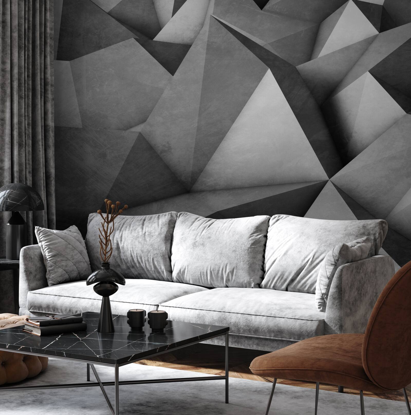 Fototapeta duże, obszerne szare trójkąty