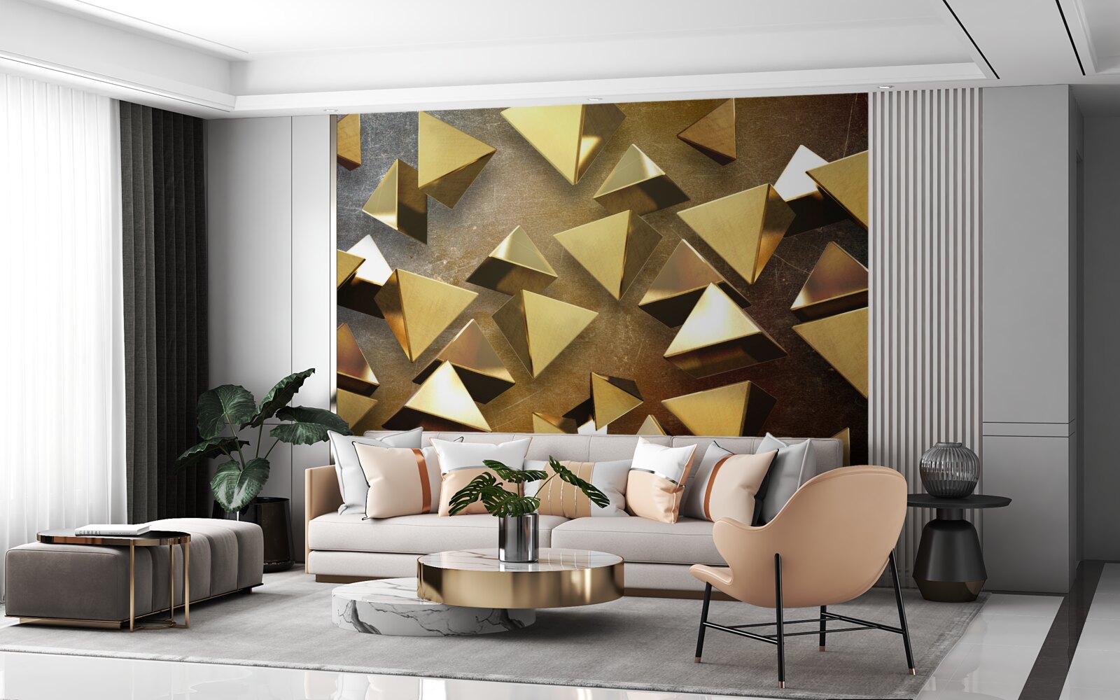 Fototapeta małe, obszerne złote trójkąty