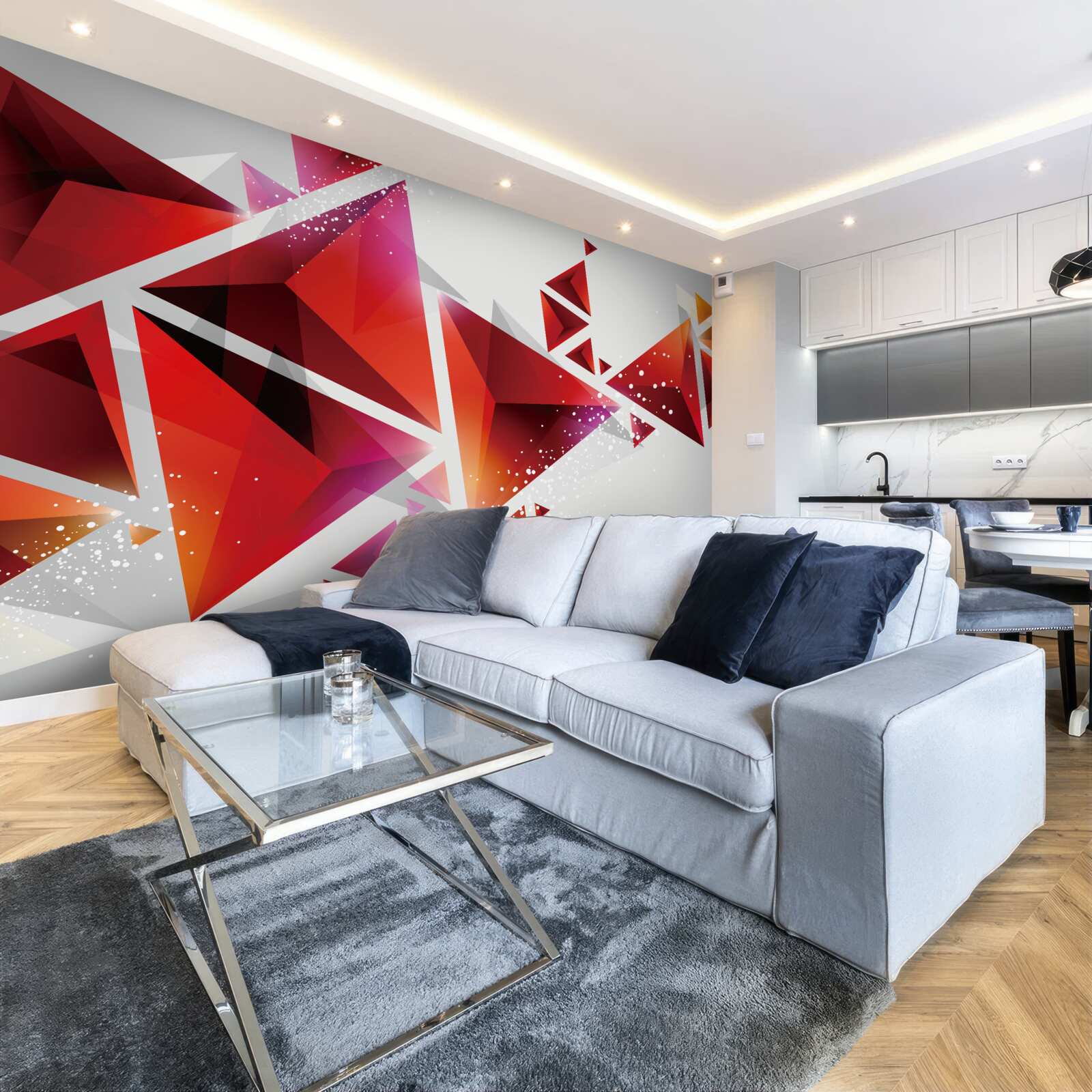 Fototapeta trójkąty z dużą ilością czerwieni