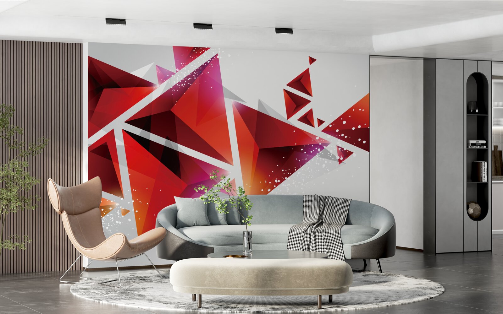 Fototapeta trójkąty z dużą ilością czerwieni