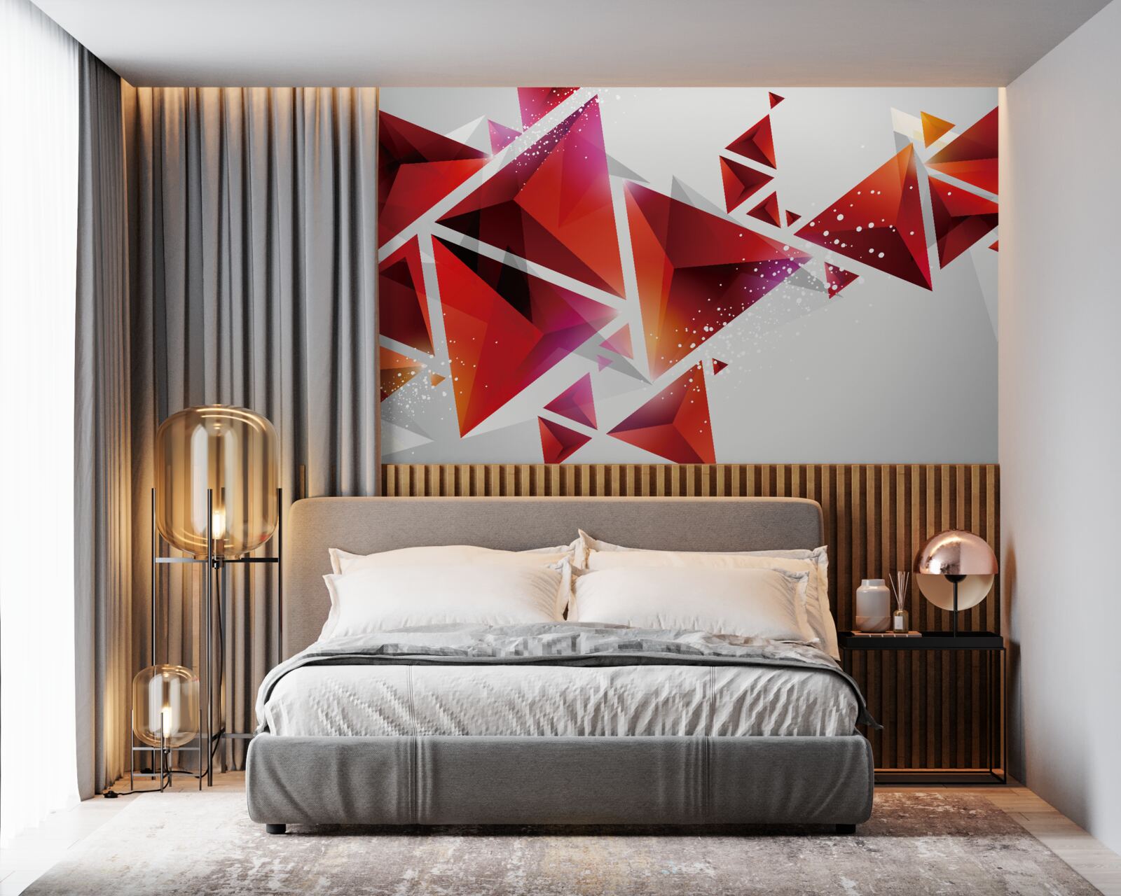 Fototapeta trójkąty z dużą ilością czerwieni