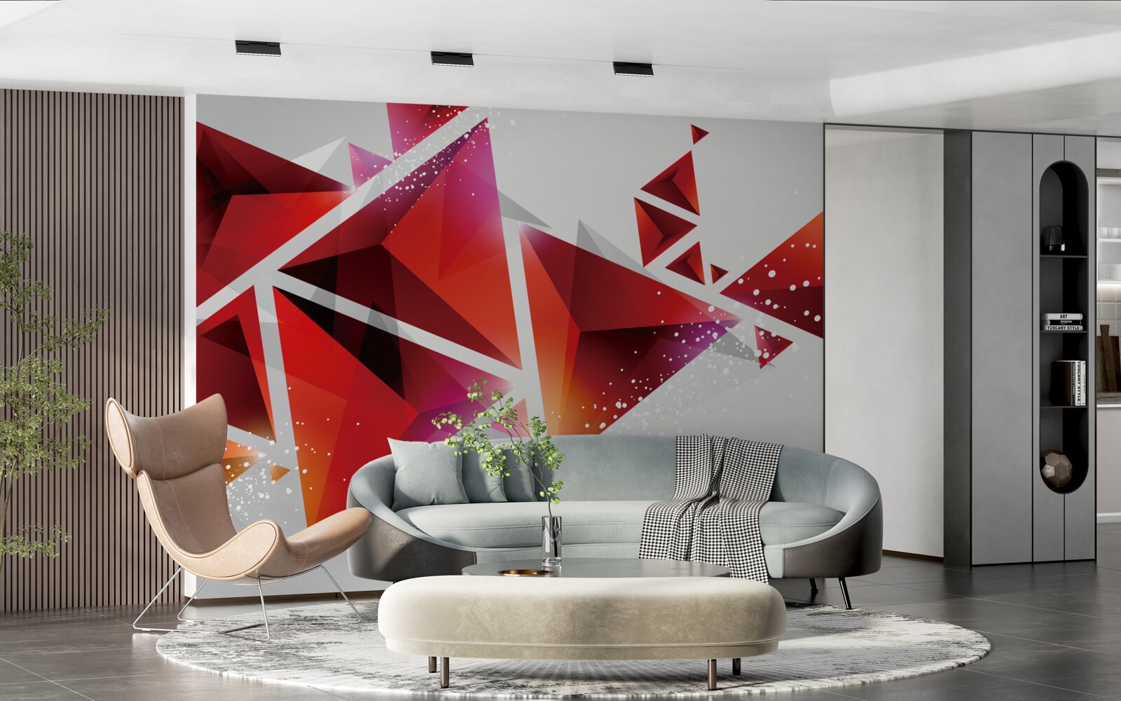 Fototapeta trójkąty z dużą ilością czerwieni