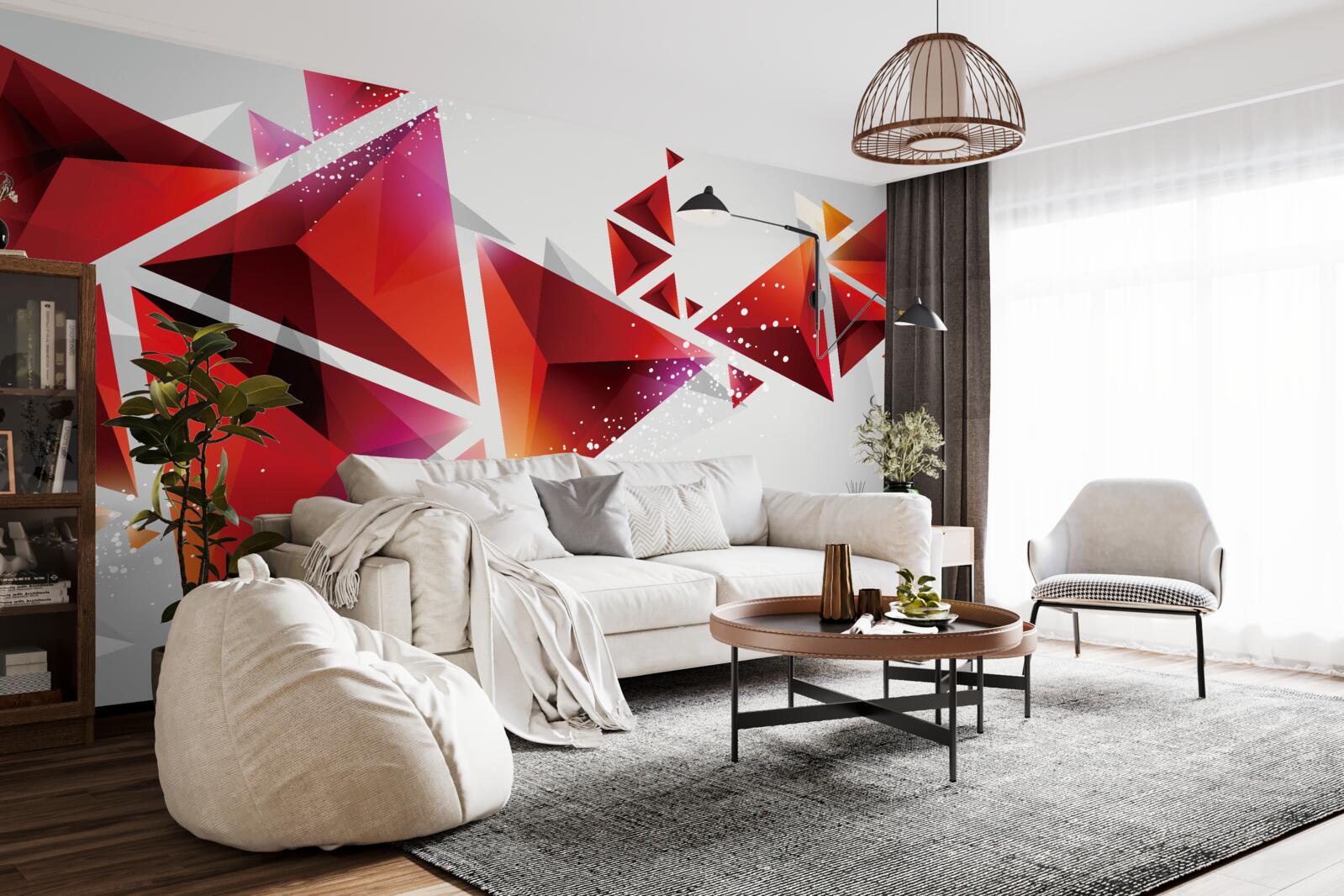 Fototapeta trójkąty z dużą ilością czerwieni