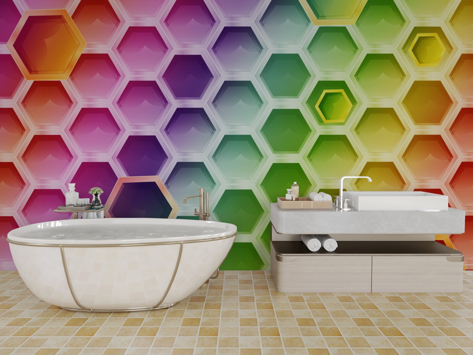 Fototapeta wielokolorowe jasne ule