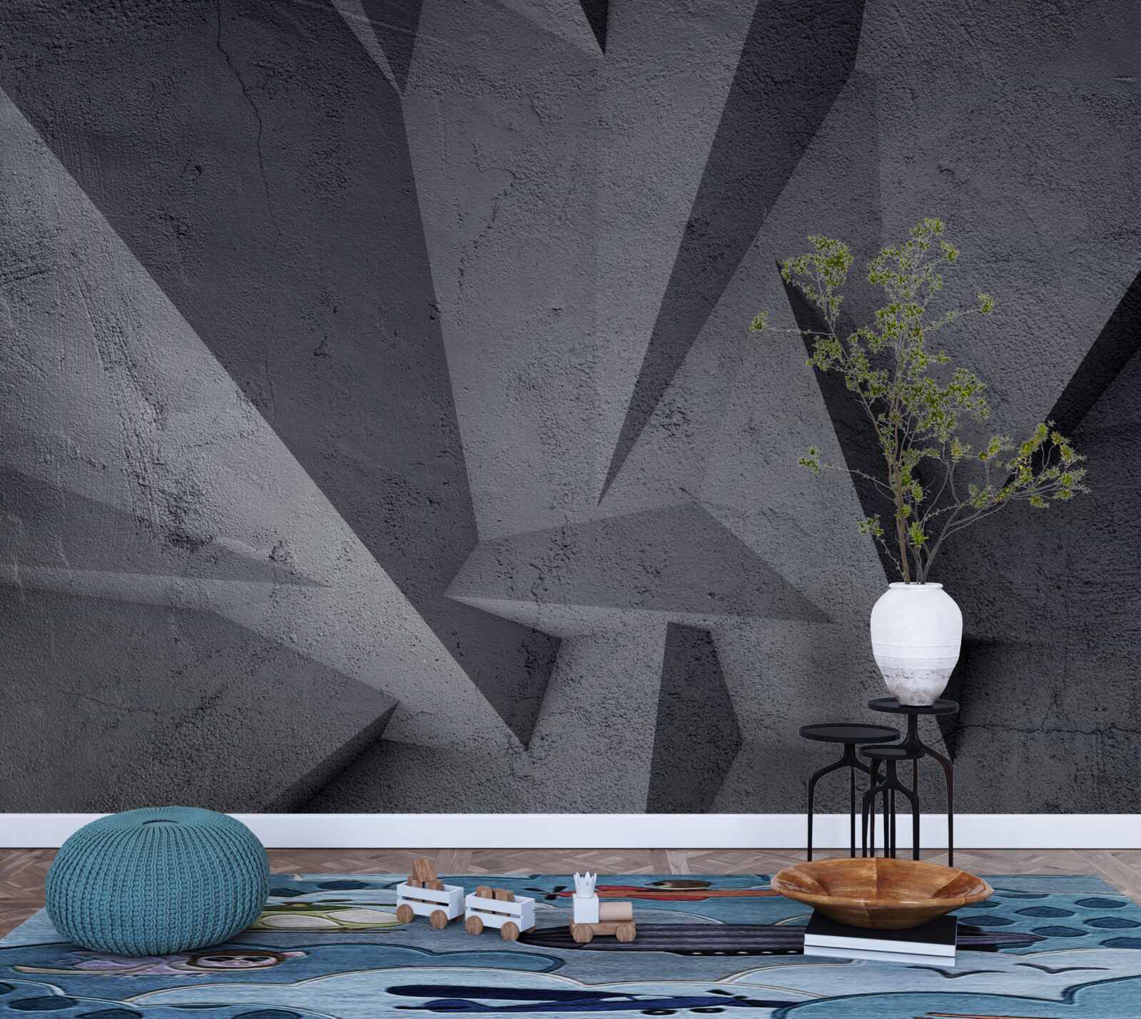 Fototapeta czarna geometria w przestrzeni 3d