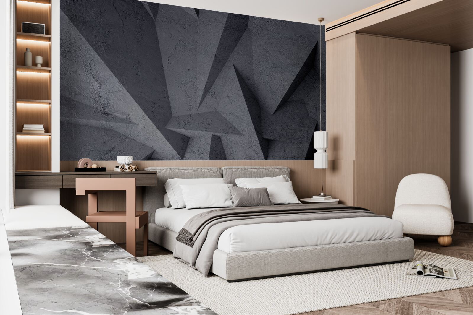 Fototapeta czarna geometria w przestrzeni 3d