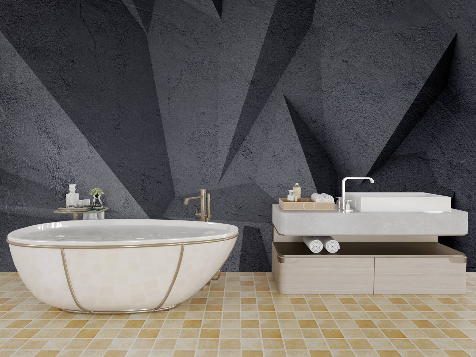 Fototapeta czarna geometria w przestrzeni 3d