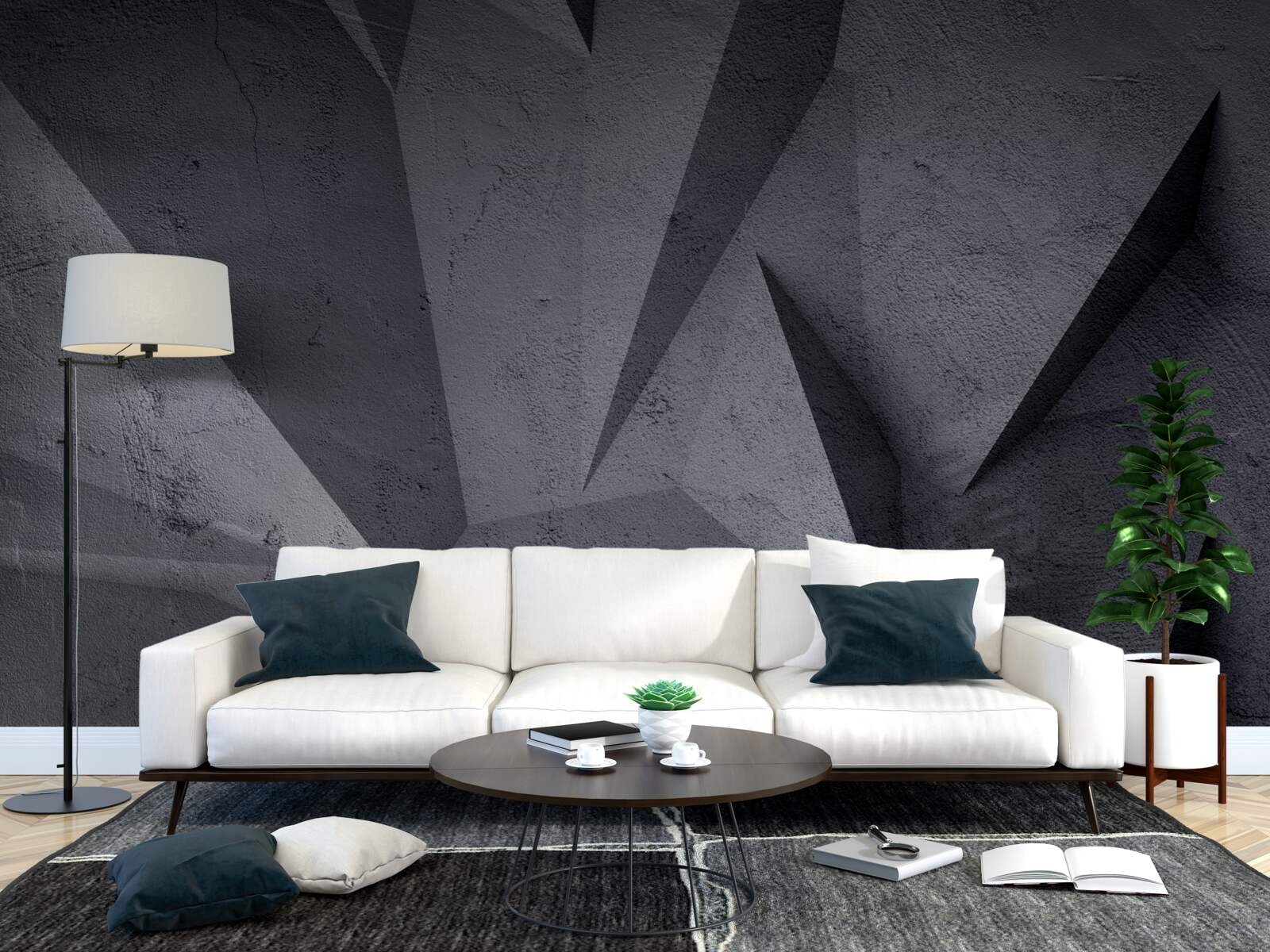 Fototapeta czarna geometria w przestrzeni 3d