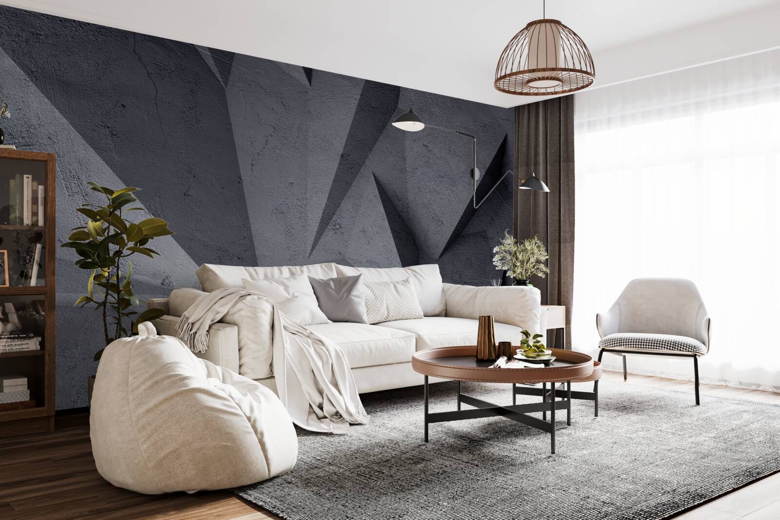 Fototapeta czarna geometria w przestrzeni 3d